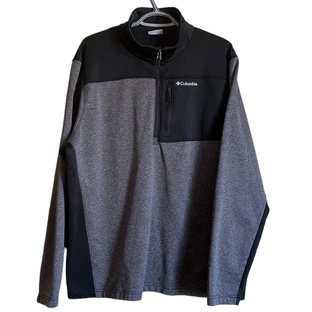 Columbia‎ mens 1/4 zip black grey lightweight size large